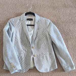 Talbots Blue and White Striped Blazer Size 4 Petite